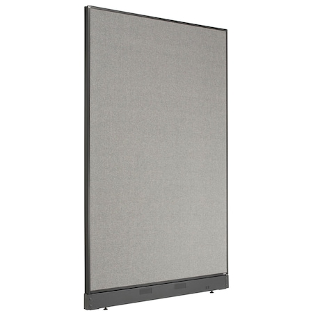 Interion By Global Industrial Interion Non-Electric Office Partition Panel with Raceway, 48-1/4inW x 76inH, Gray 238638NGY